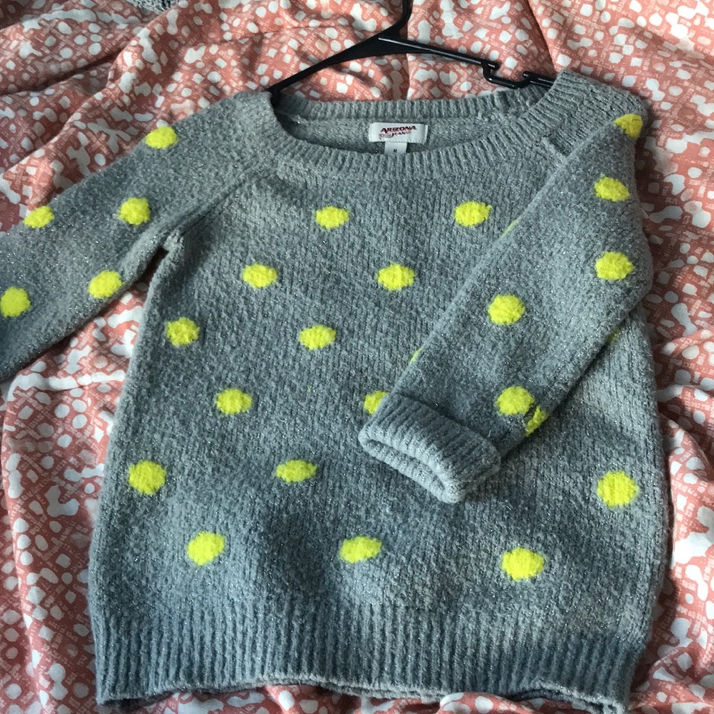 Yellow polka dot thin sweater